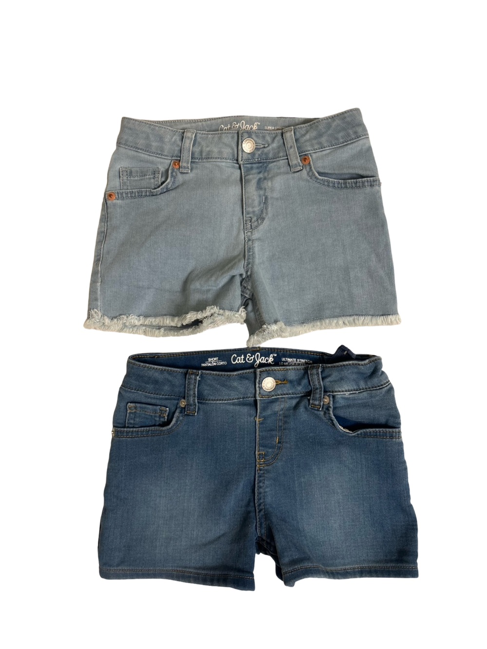 Girl’s Stylish Cotton Denim Short Bundle Dark Wash & Light Wash Size 8